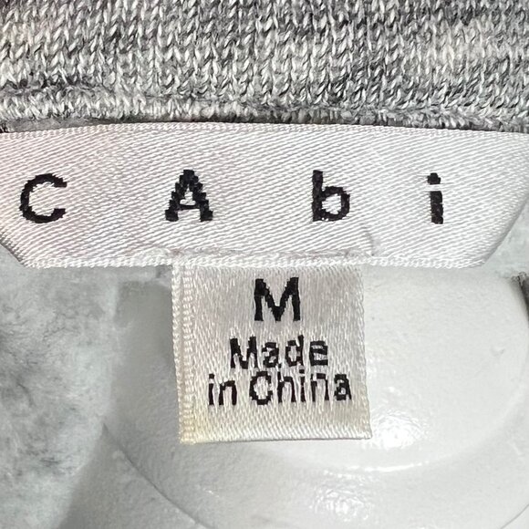 CAbi Gray Hourglass Heather Marled Gray Fleece Jacket M # 596 Metallic Buttons - Picture 9 of 12